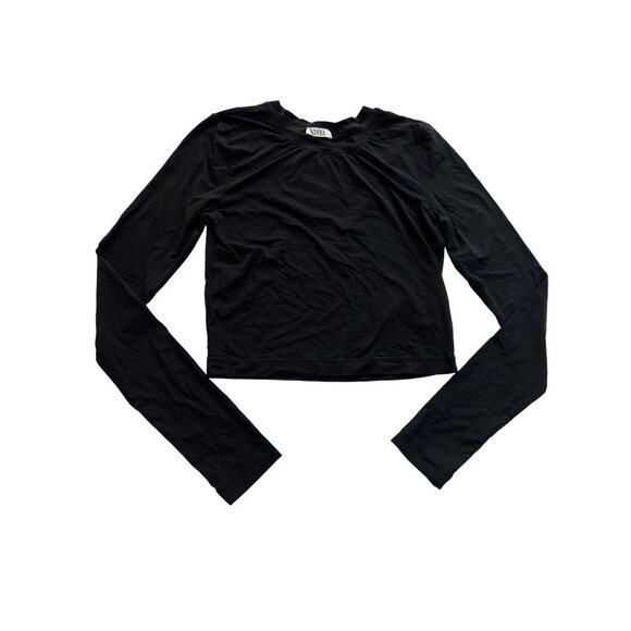 CHAM Long Sleeve Crop Top in Black - Picture 1 of 4